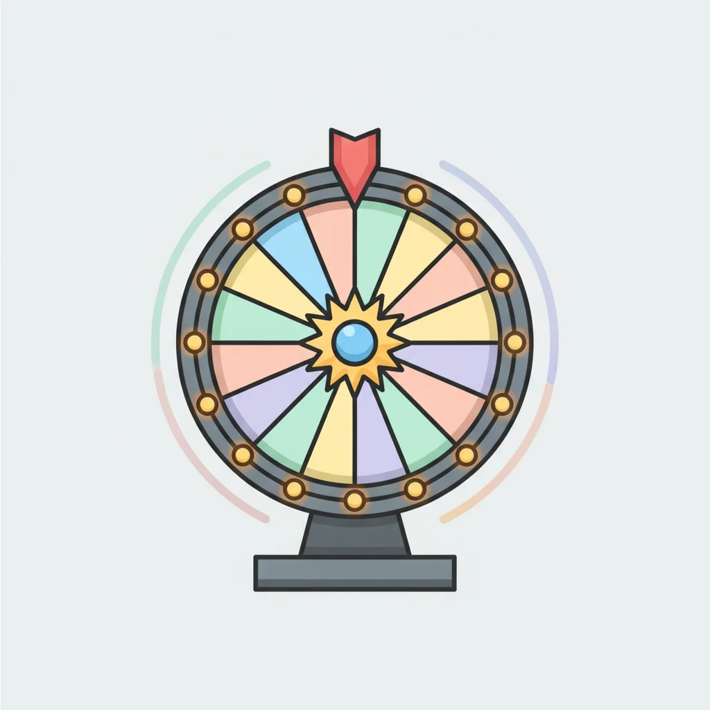 En illustration av ett lyckohjul, som representerar det exklusiva spelet Kungahjulet.